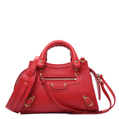 Balenciaga Smooth Calfskin Neo Classic Brass Hardware Mini City Red 1 of 17