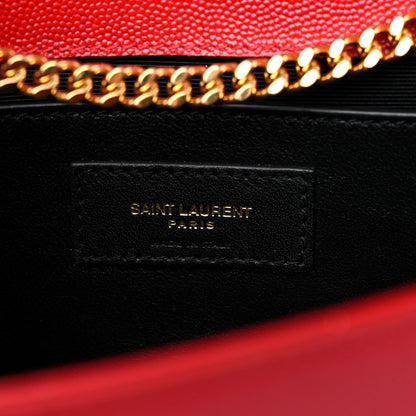 Saint Laurent Grain De Poudre Medium Classic Monogram Kate Tassel Satchel Red 7 of 9