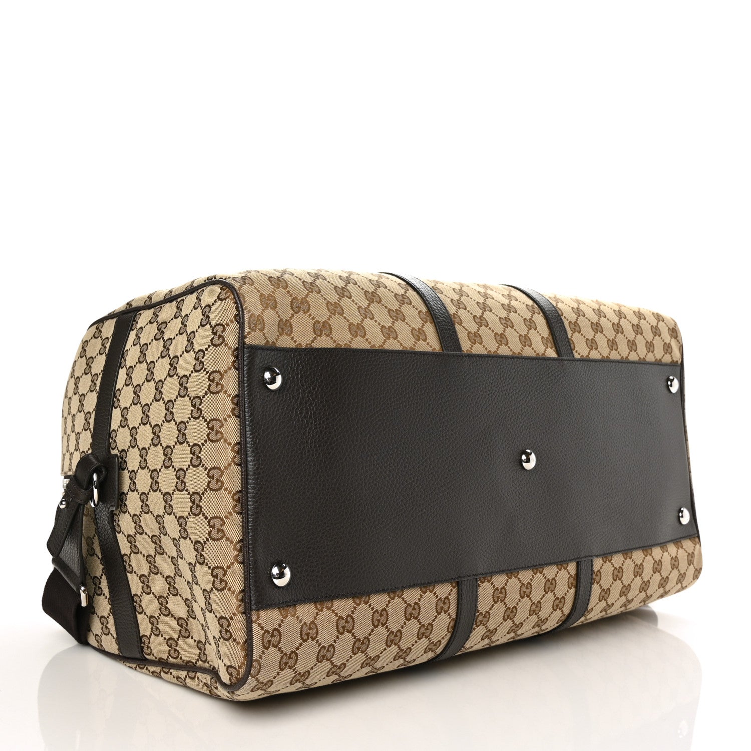Gucci Monogram Dollar Calfskin Large Boston Duffle Bag Beige Ebony Testa di Moro Marrone Scuro 4 of 7