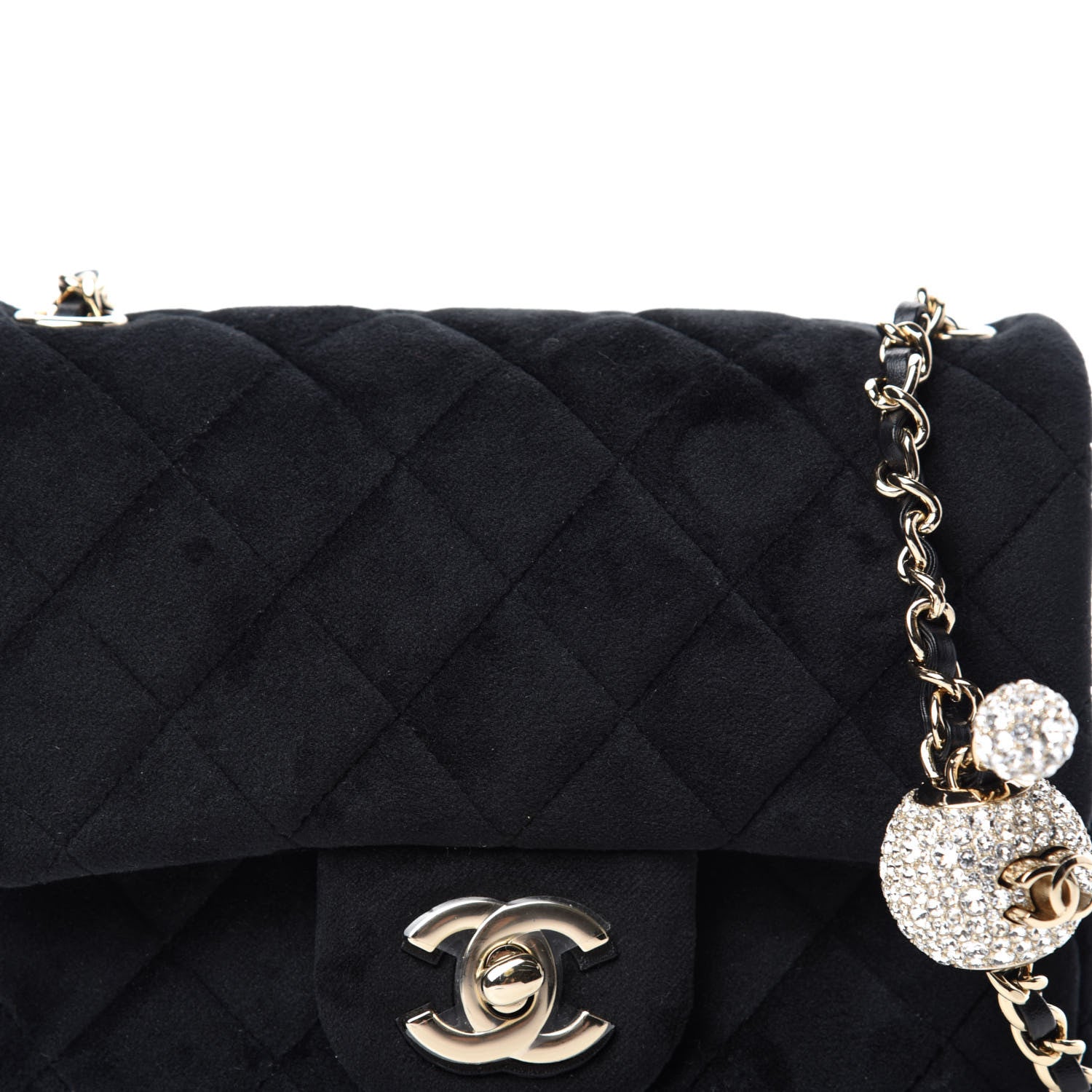 Chanel Velvet Quilted Mini Pearl Crush Flap Black 10 of 10
