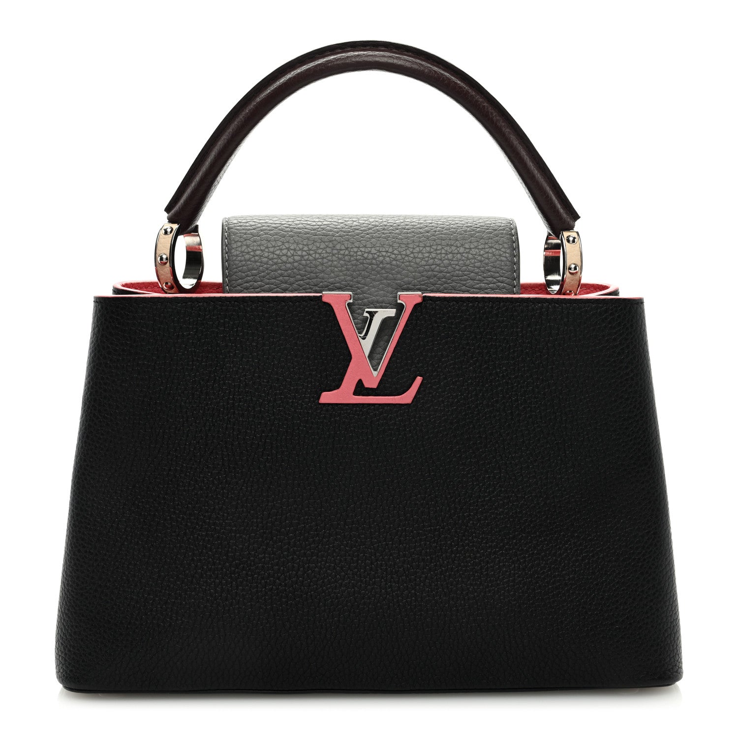 Louis Vuitton Taurillon Capucines MM Black Multicolor 1 of 8