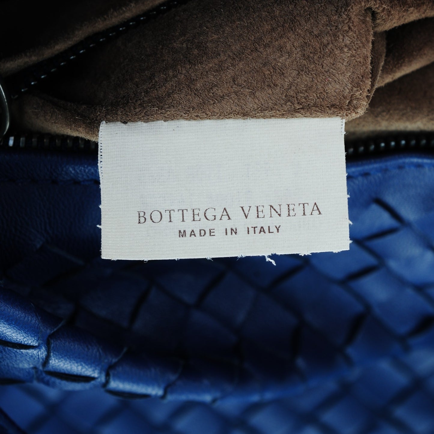Nappa Intrecciato Bucket Bag Sapphire