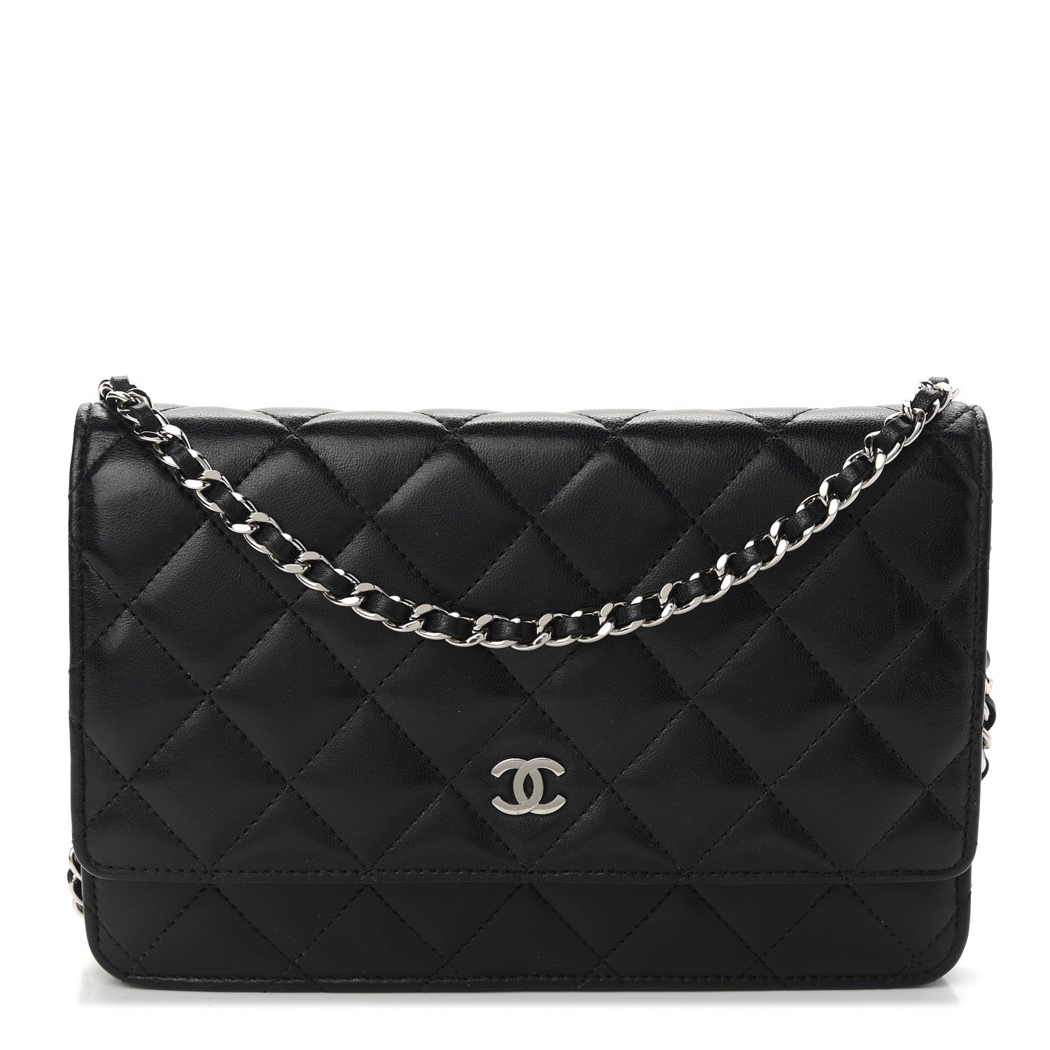 Chanel Lambskin Quilted Wallet On Chain WOC Black 1 of 10