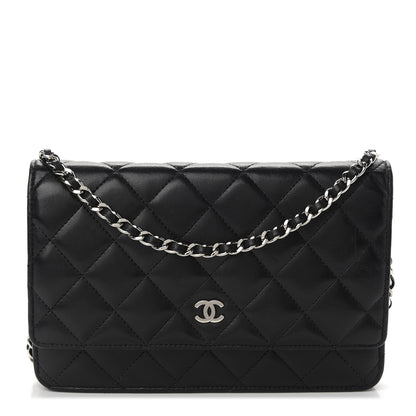 Chanel Lambskin Quilted Wallet On Chain WOC Black 1 of 10