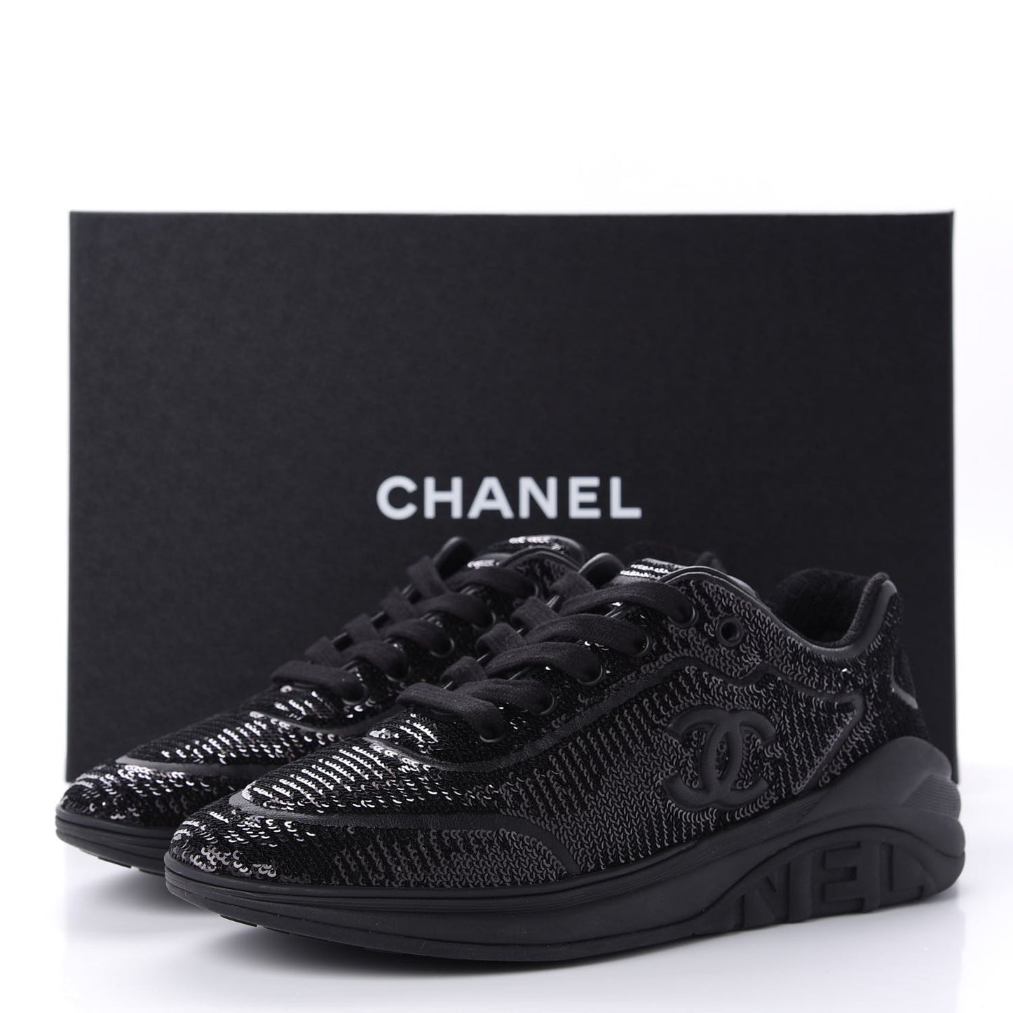 Sequin CC Sneakers 38.5 Black