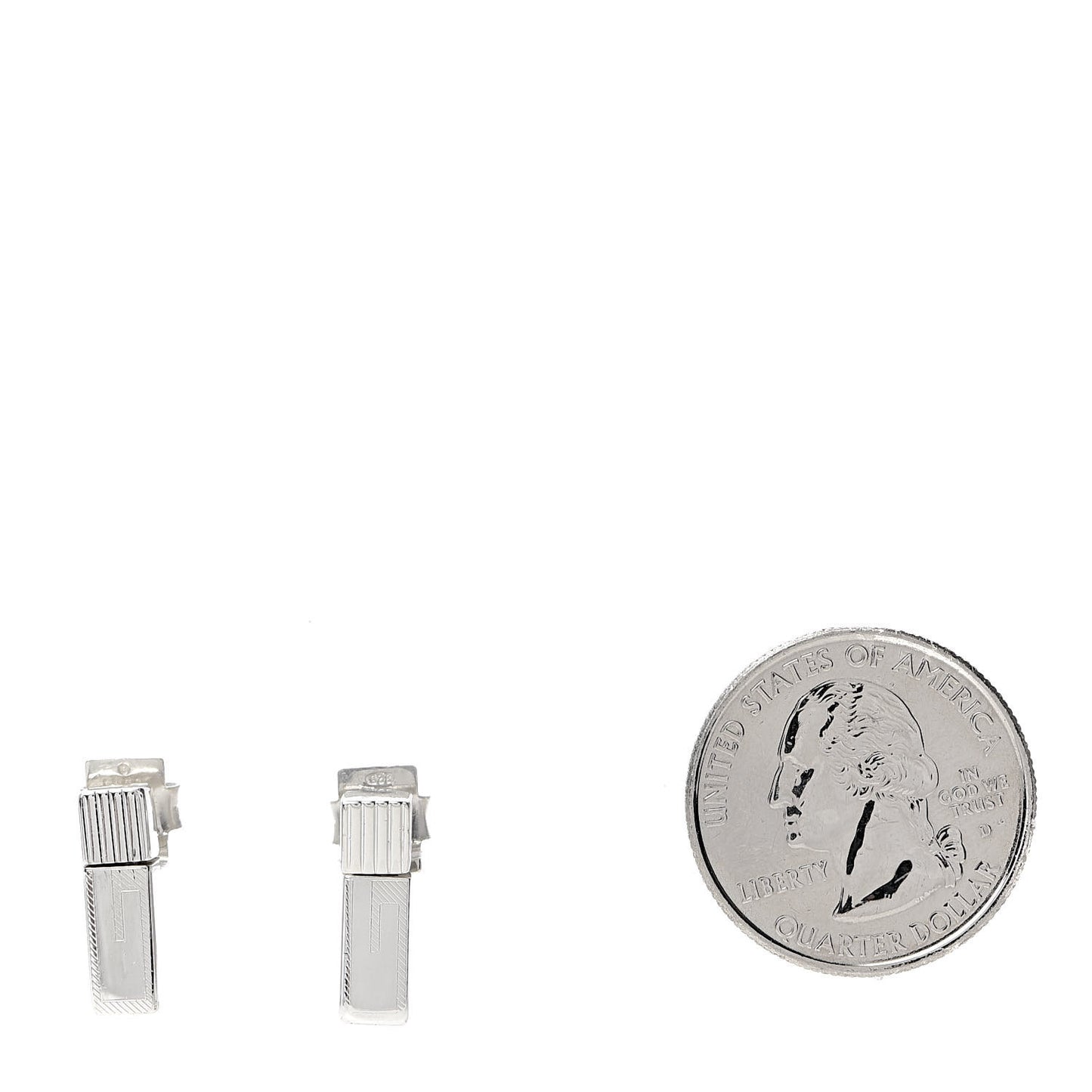 Sterling Silver Rectangle Stud Earrings