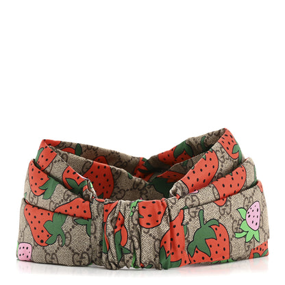 Gucci Silk Monogram Strawberry Print Headband M 3 of 6