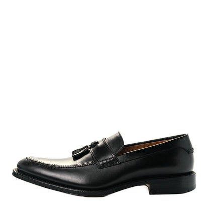 Louis Vuitton Calfskin Mens Tassle Loafers 8.5 Black 1 of 12