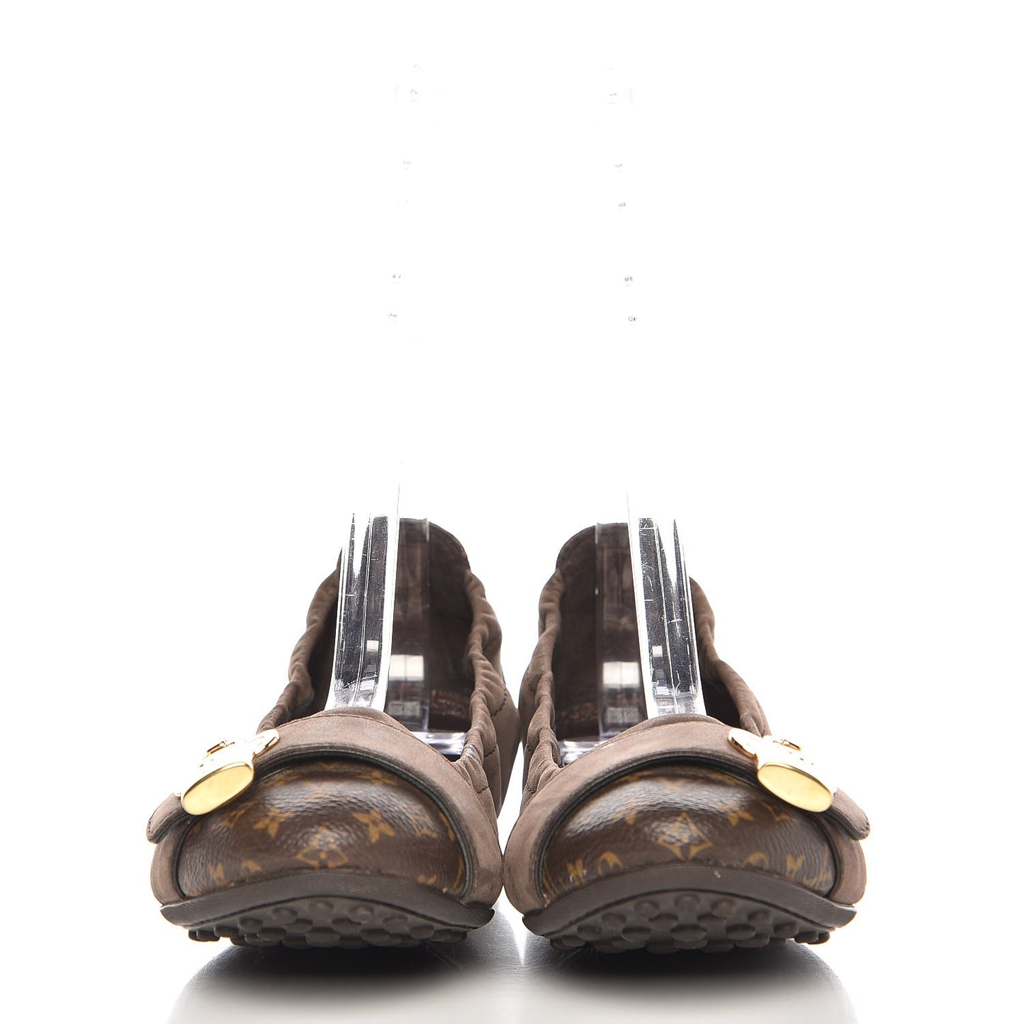 Monogram Suede Lucky Ballerina Flats 36.5 Brown
