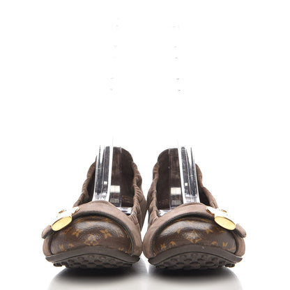 Louis Vuitton Monogram Suede Lucky Ballerina Flats 36.5 Brown 2 of 7