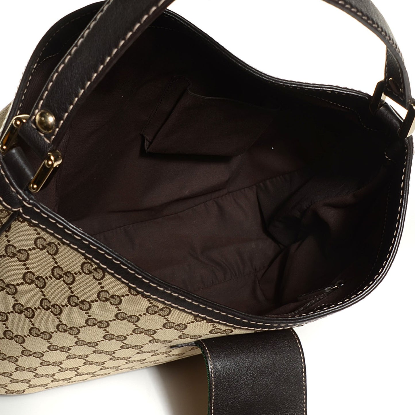Monogram Large New Ladies Web Hobo Dark Brown