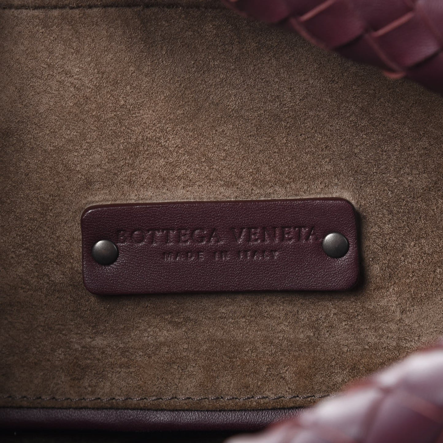 Nappa Intrecciato Brick Tote Aubergine