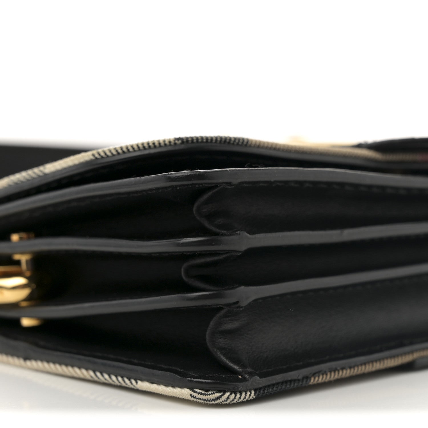 Burberry House Check Bridle Calfskin Small Madison Buckle Bag Black Black 8 of 12