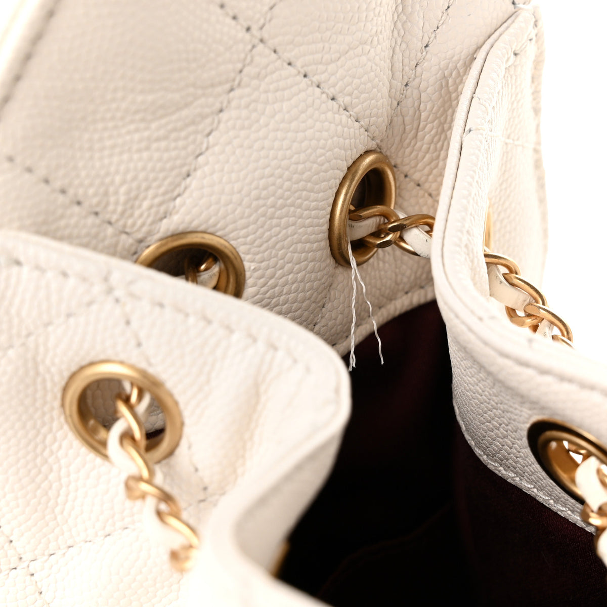 Chanel Caviar Quilted Mini Chanel 25 Handbag White 11 of 11