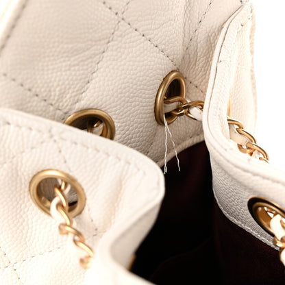 Chanel Caviar Quilted Mini Chanel 25 Handbag White 11 of 11