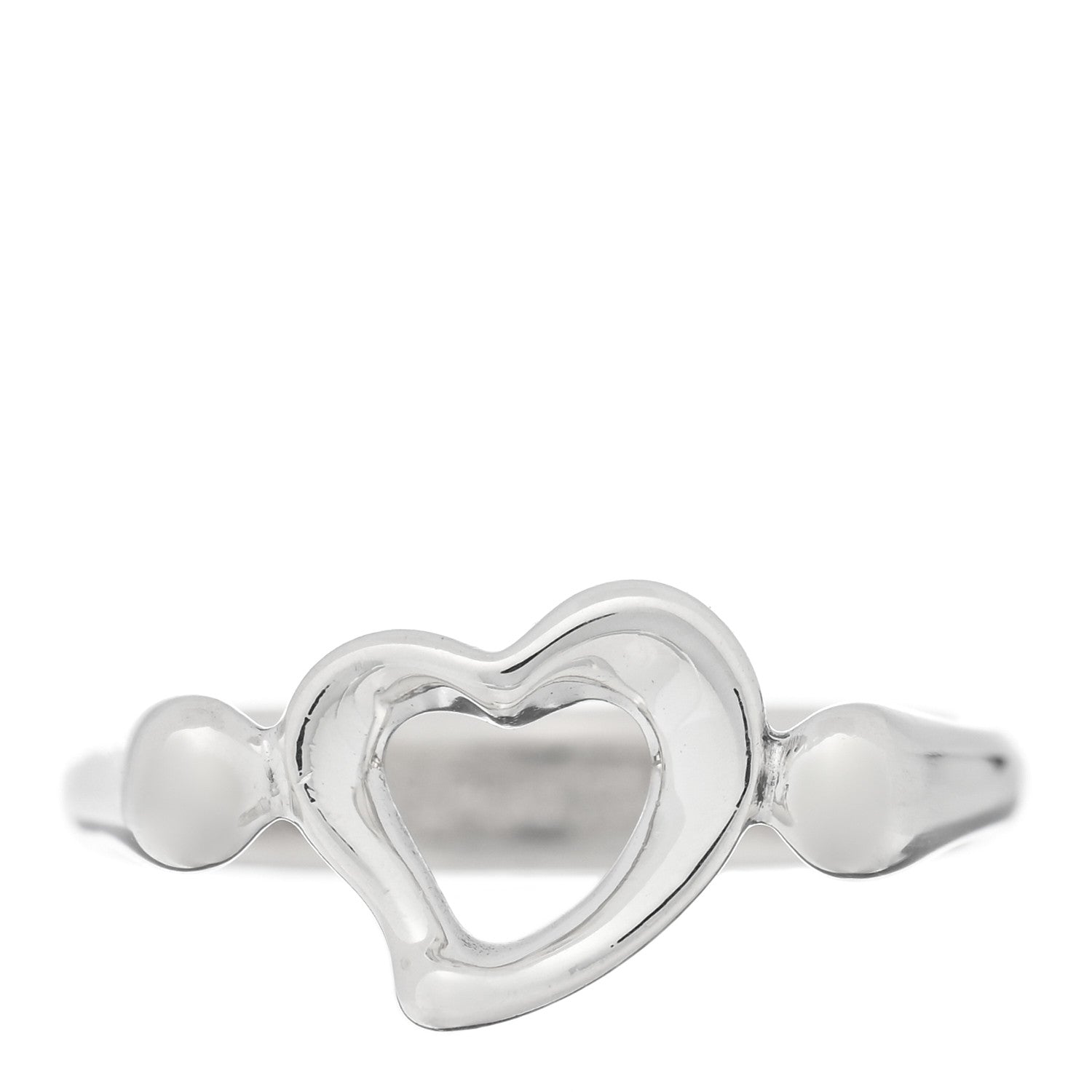 Tiffany Sterling Silver Elsa Peretti Open Heart Ring 50 5.25 1 of 4