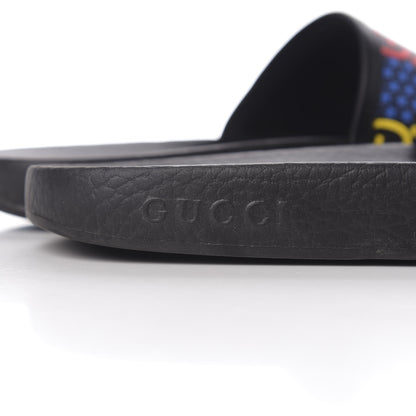 Gucci GG Supreme Monogram Psychedelic Slide Sandals 38 Black Multicolor 7 of 9