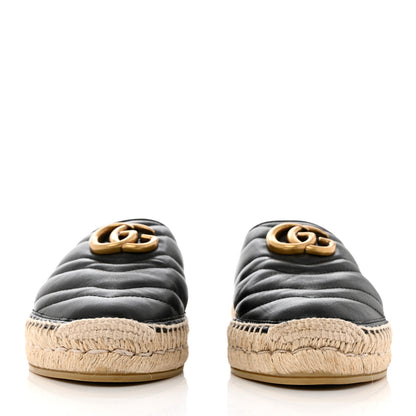 Gucci Nappa Matelasse GG Marmont Espadrille Slippers 36 Black 2 of 10