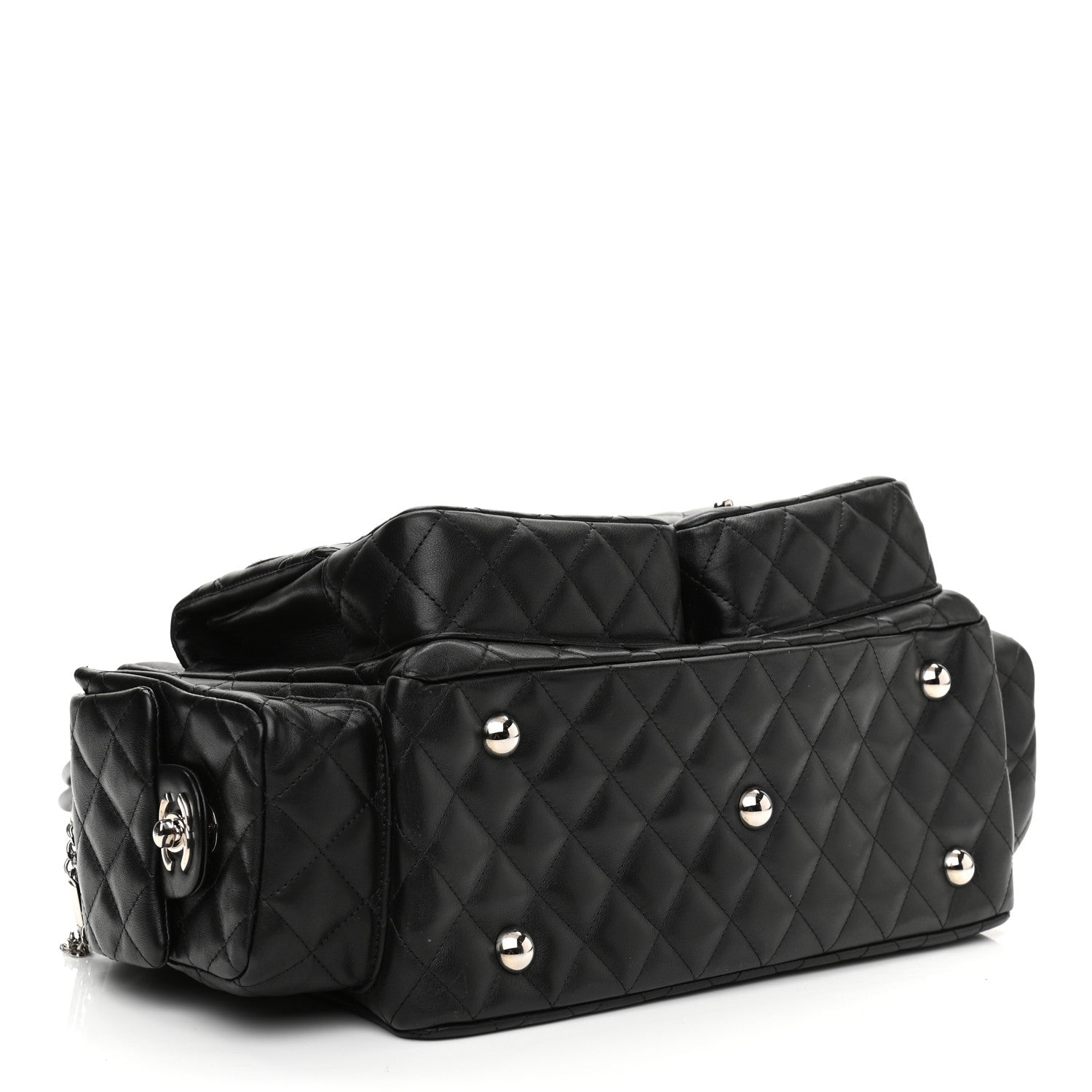 Chanel Calfskin Quilted Large Cambon Multipocket Reporter Black 4 of 12