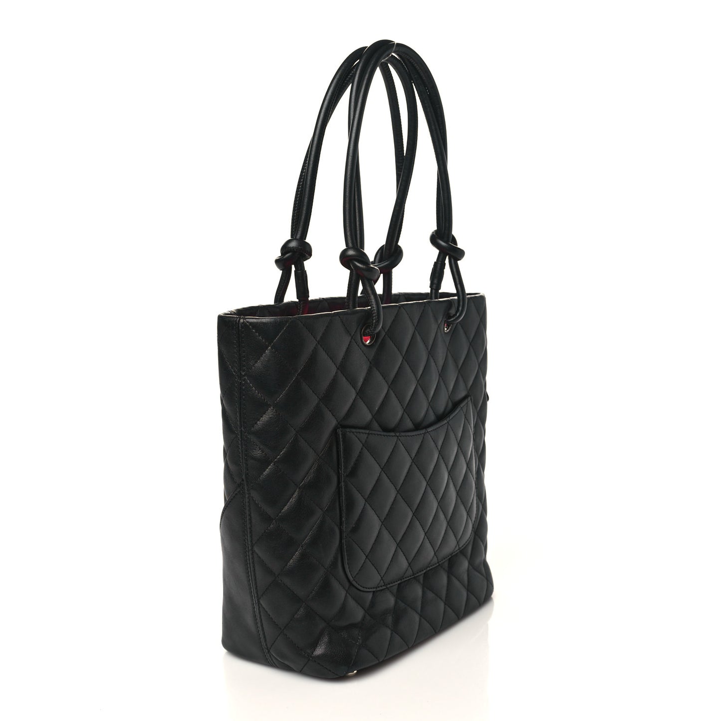 Calfskin Quilted Medium Cambon Tote Black