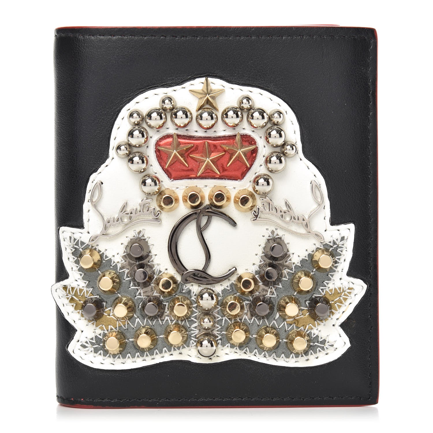 Christian Louboutin Calfskin Ecusson Panettone Bi-Fold Wallet Black 1 of 8