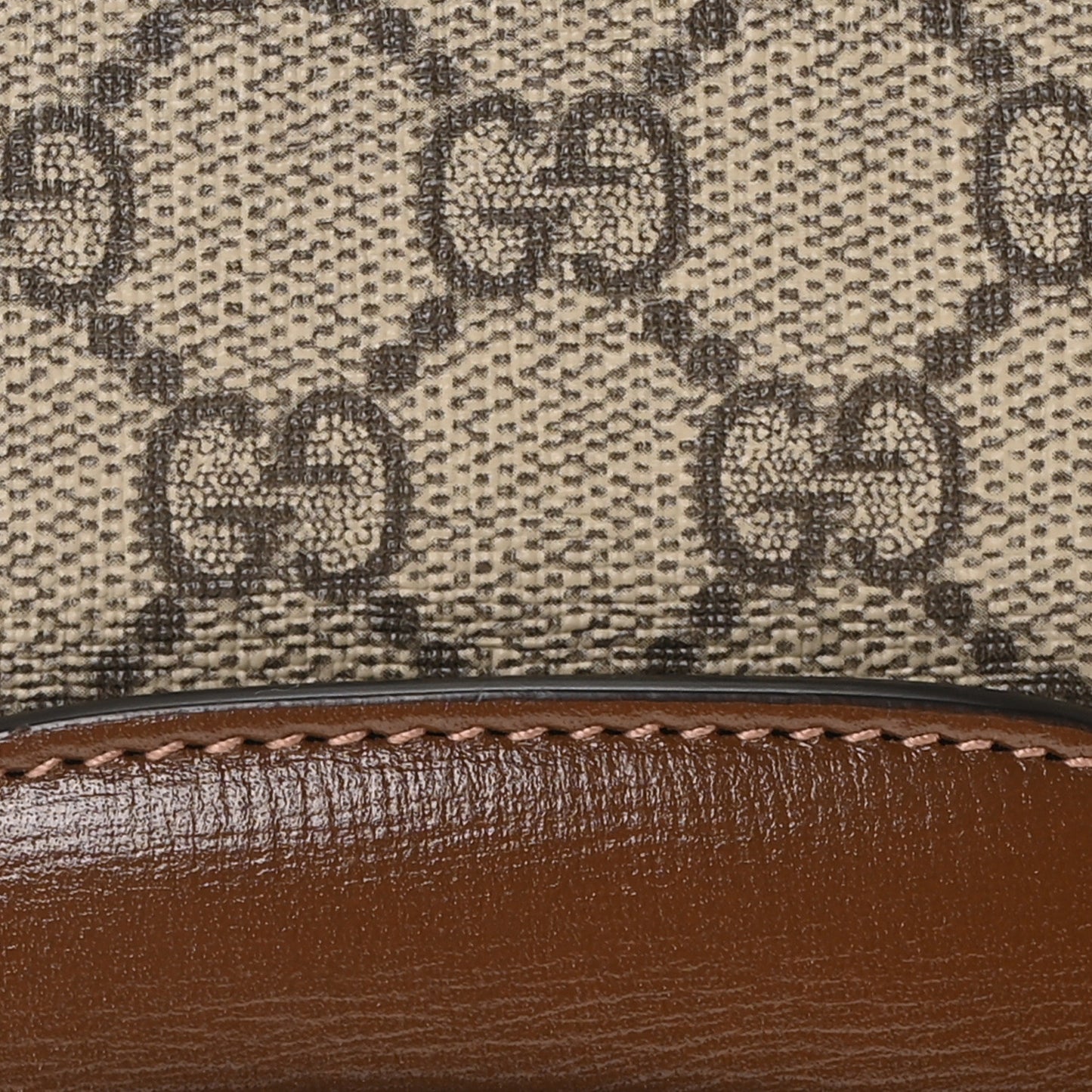 GG Supreme Monogram Horsebit 1955 Shoulder Bag Beige Brown Sugar