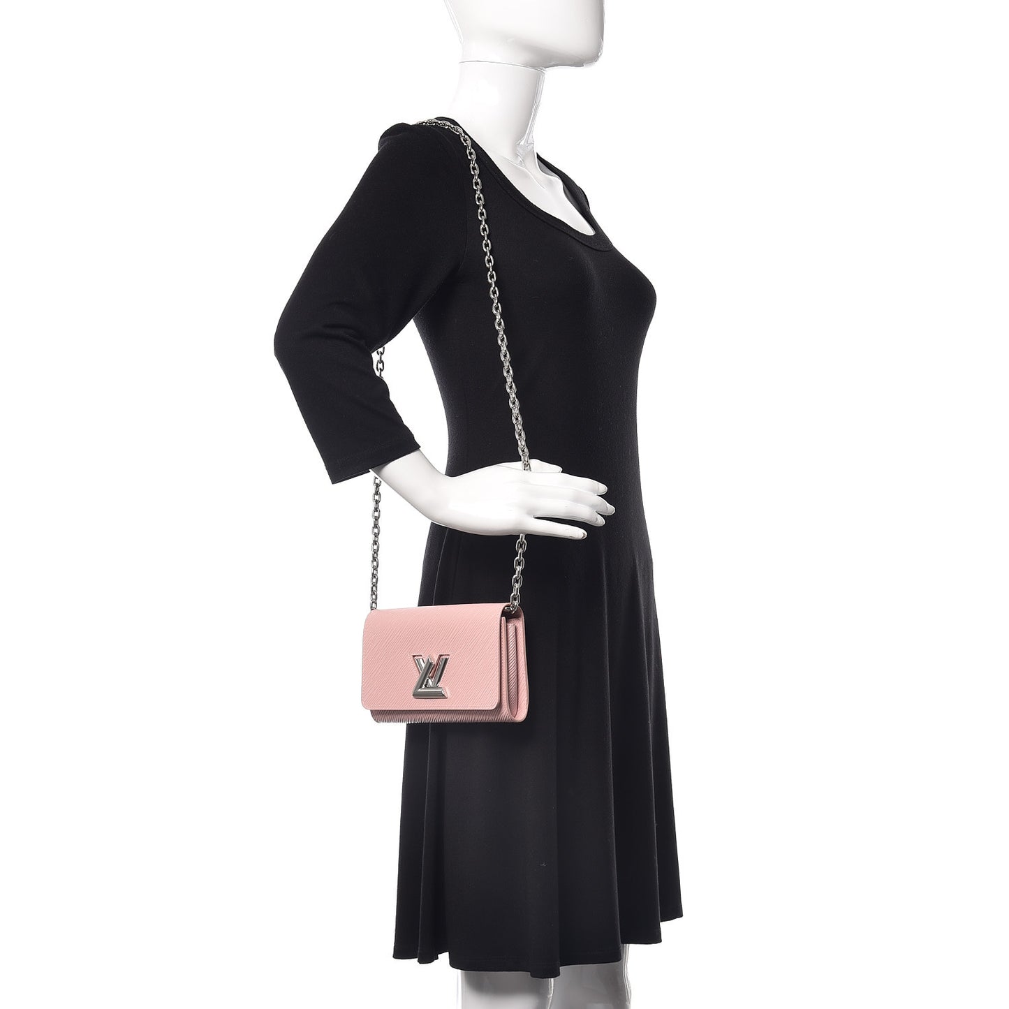 Epi Twist Chain Wallet Rose Ballerine