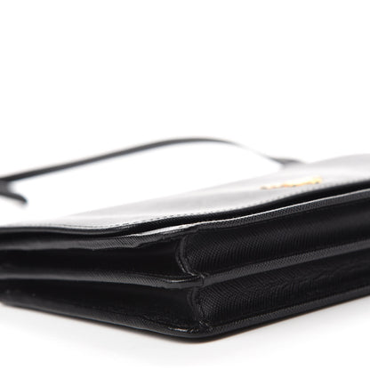 Prada Saffiano Metal Flap Wallet With Strap Black 6 of 10