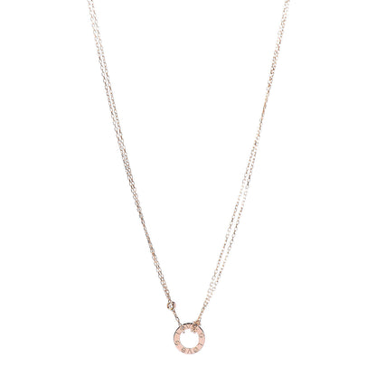 Cartier 18K Pink Gold 2 Diamond LOVE Necklace 1 of 6