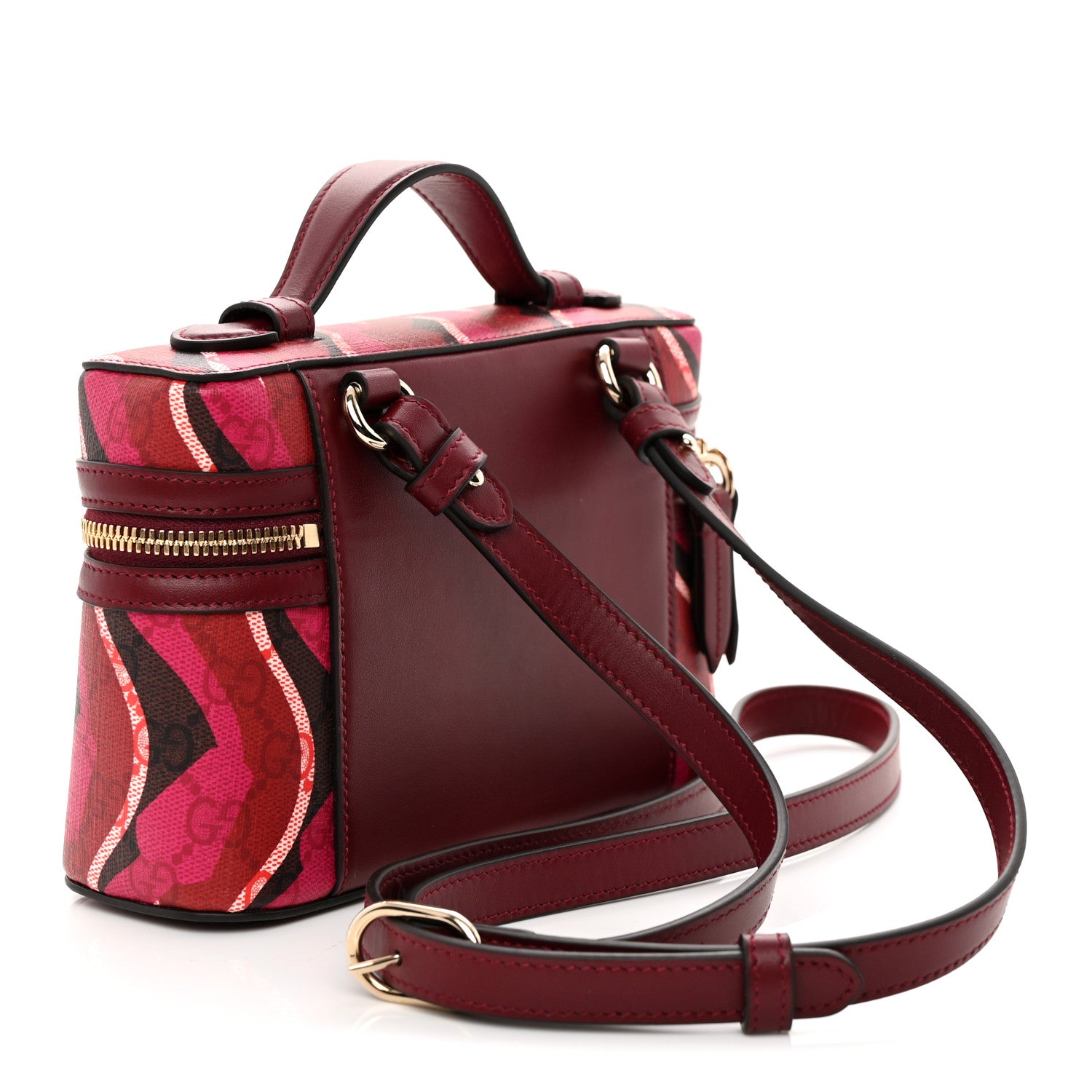 Gucci GG Supreme Monogram Canvas Lunar New Year Shoulder Bag  Red Pink Multicolor 3 of 11