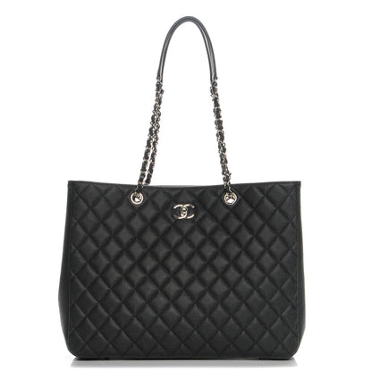 Chanel Calfskin Quilted Large CC Shopping Tote Black 1 of 6