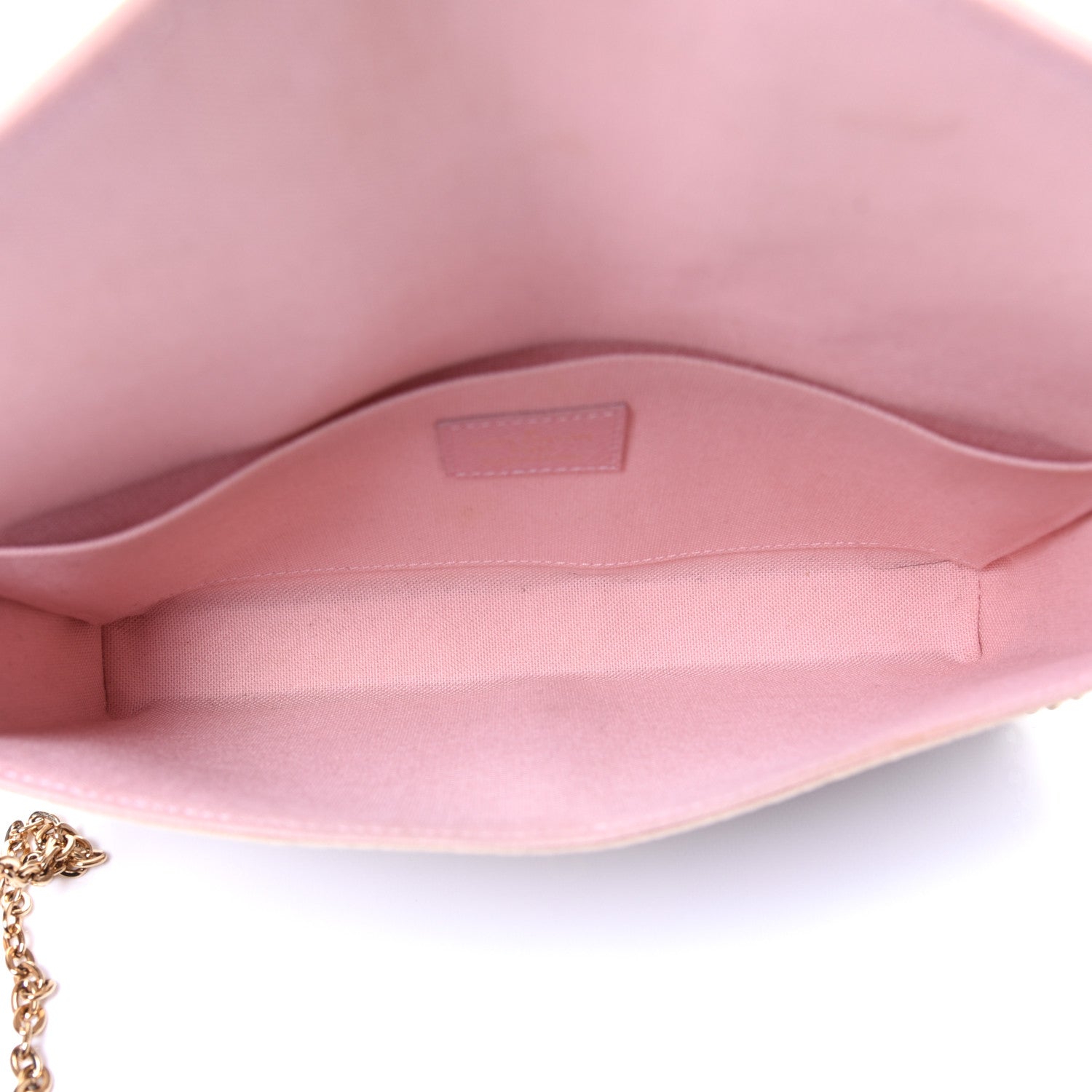 Louis Vuitton Damier Azur Pochette Felicie Chain Wallet Rose Ballerine 5 of 11