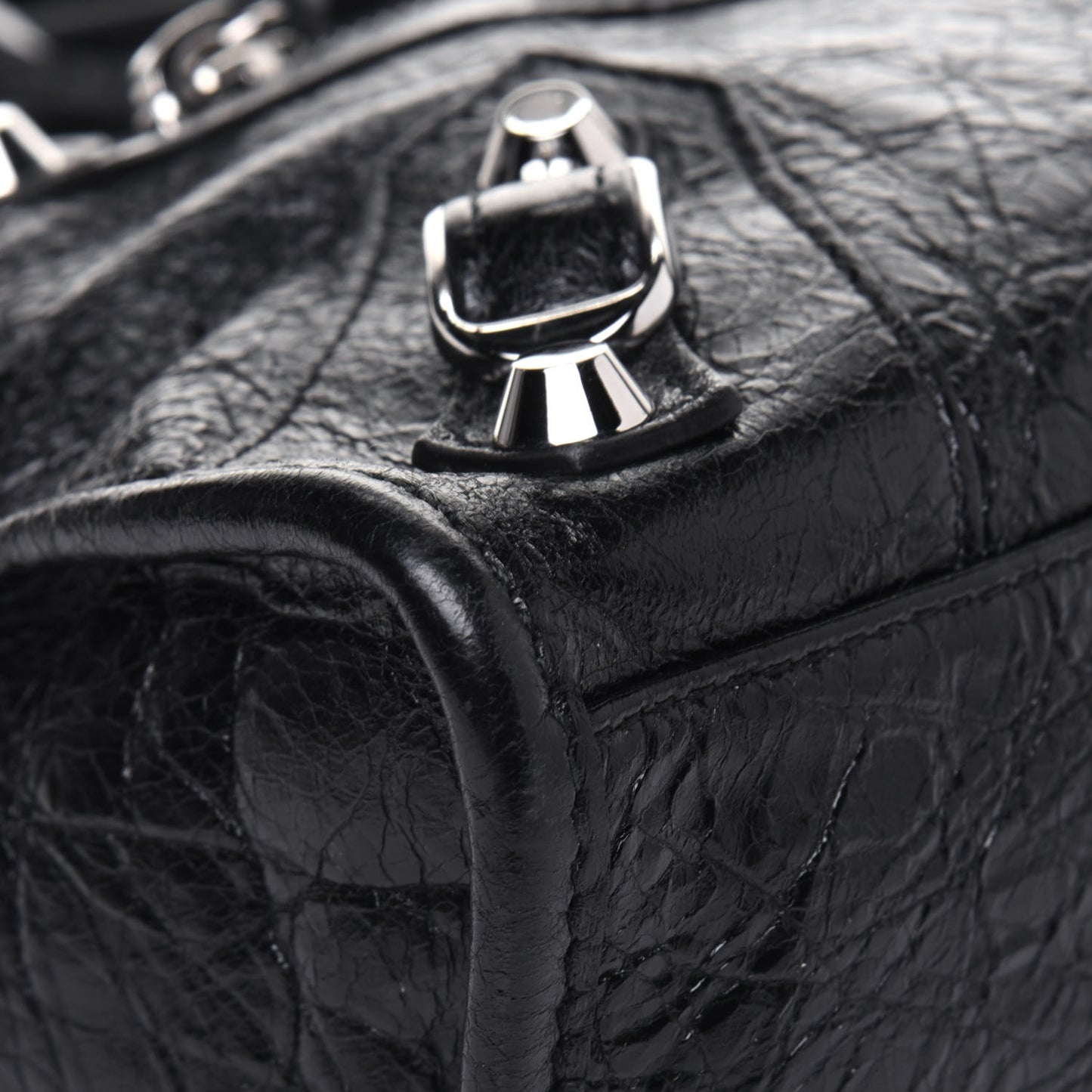 Agneau Classic Silver Hardware Mini City Black