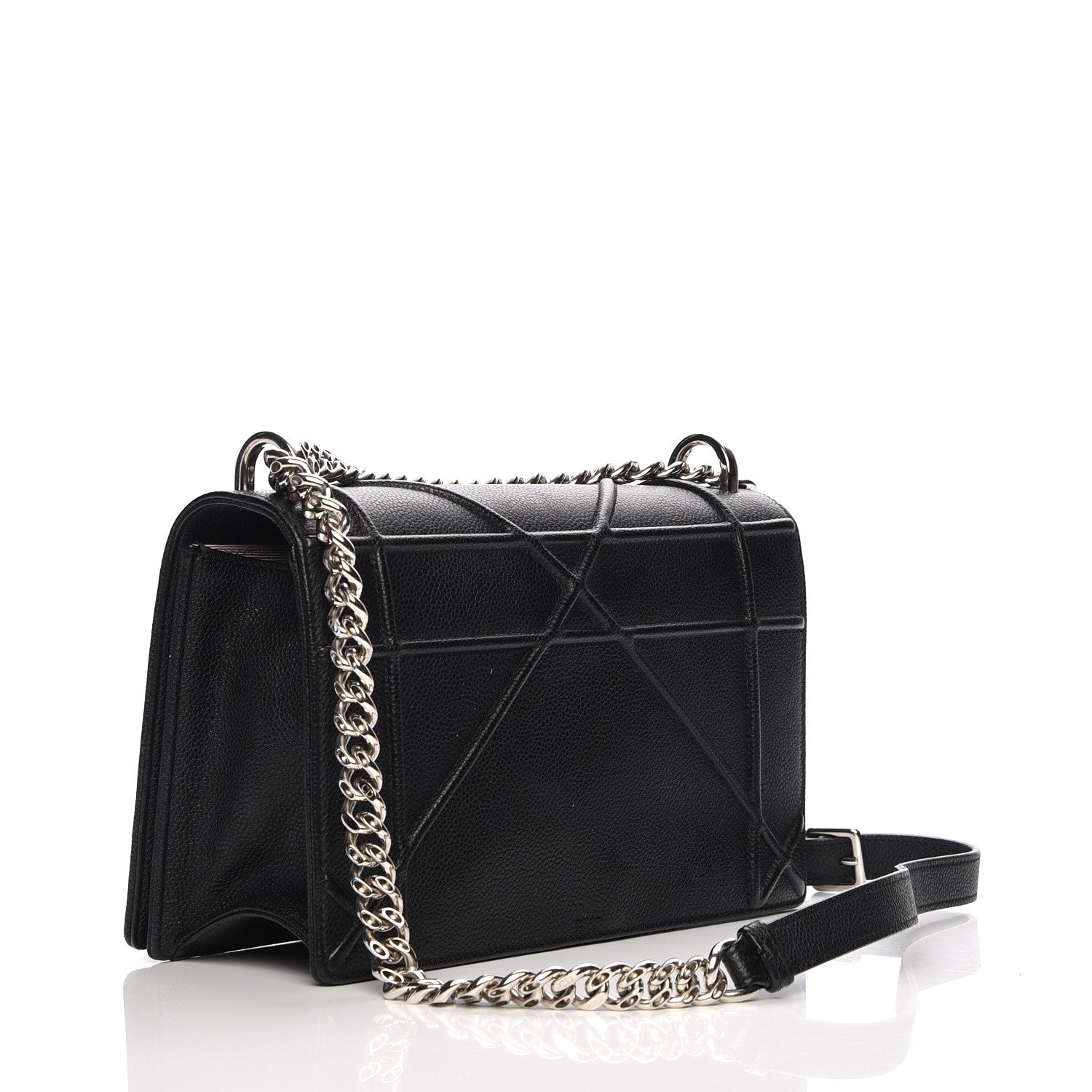 Christian Dior Grained Calfskin Medium Diorama Flap Bag Black 3 of 12