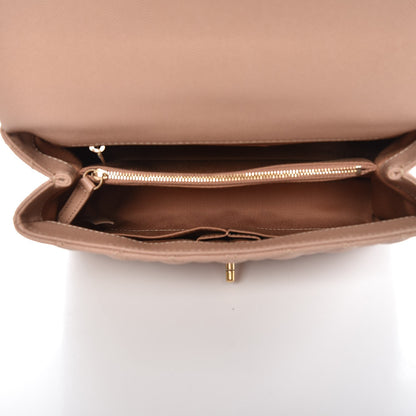 Chanel Caviar Quilted Small Coco Handle Flap Light Beige 6 of 8