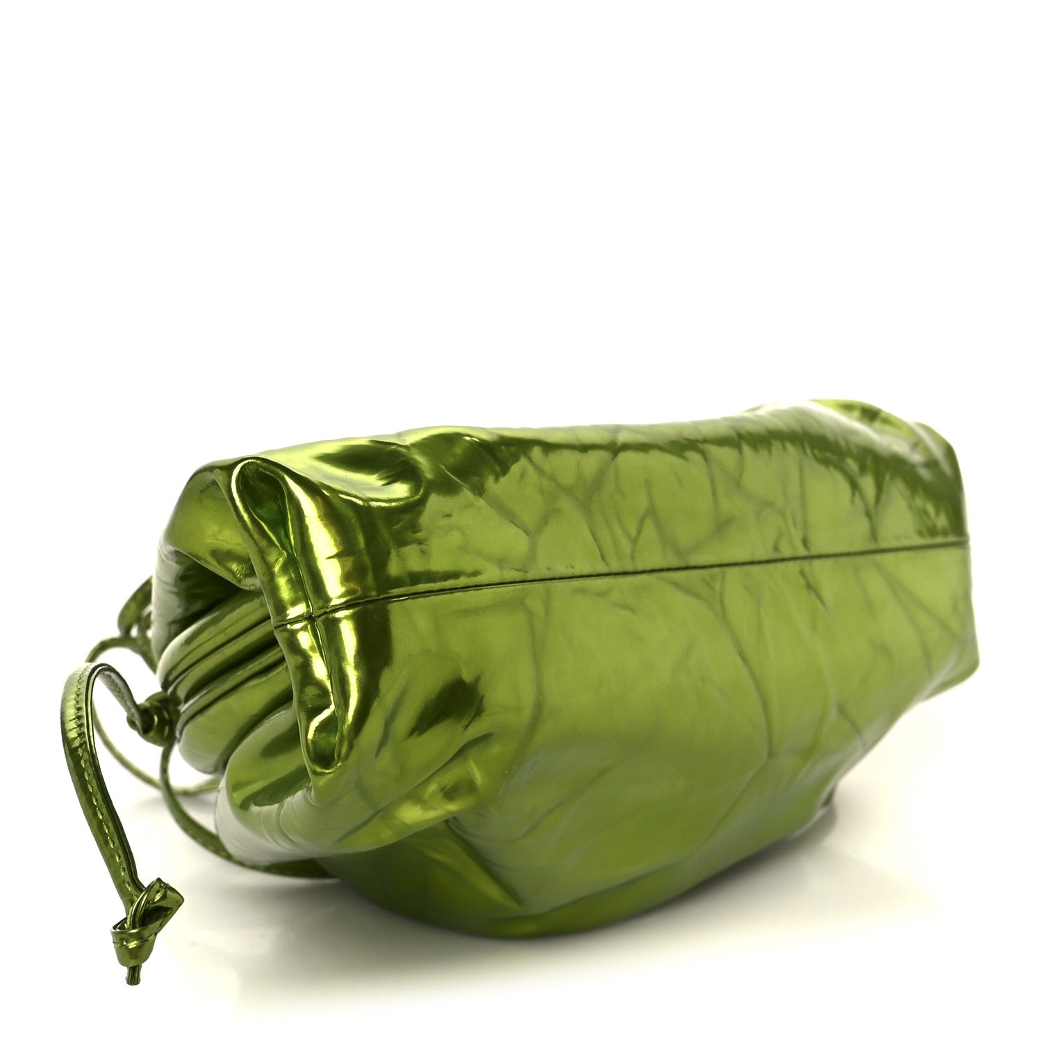 Bottega Veneta Metallic Crushed Calfskin The Mini Pouch Chlorophyll 5 of 12