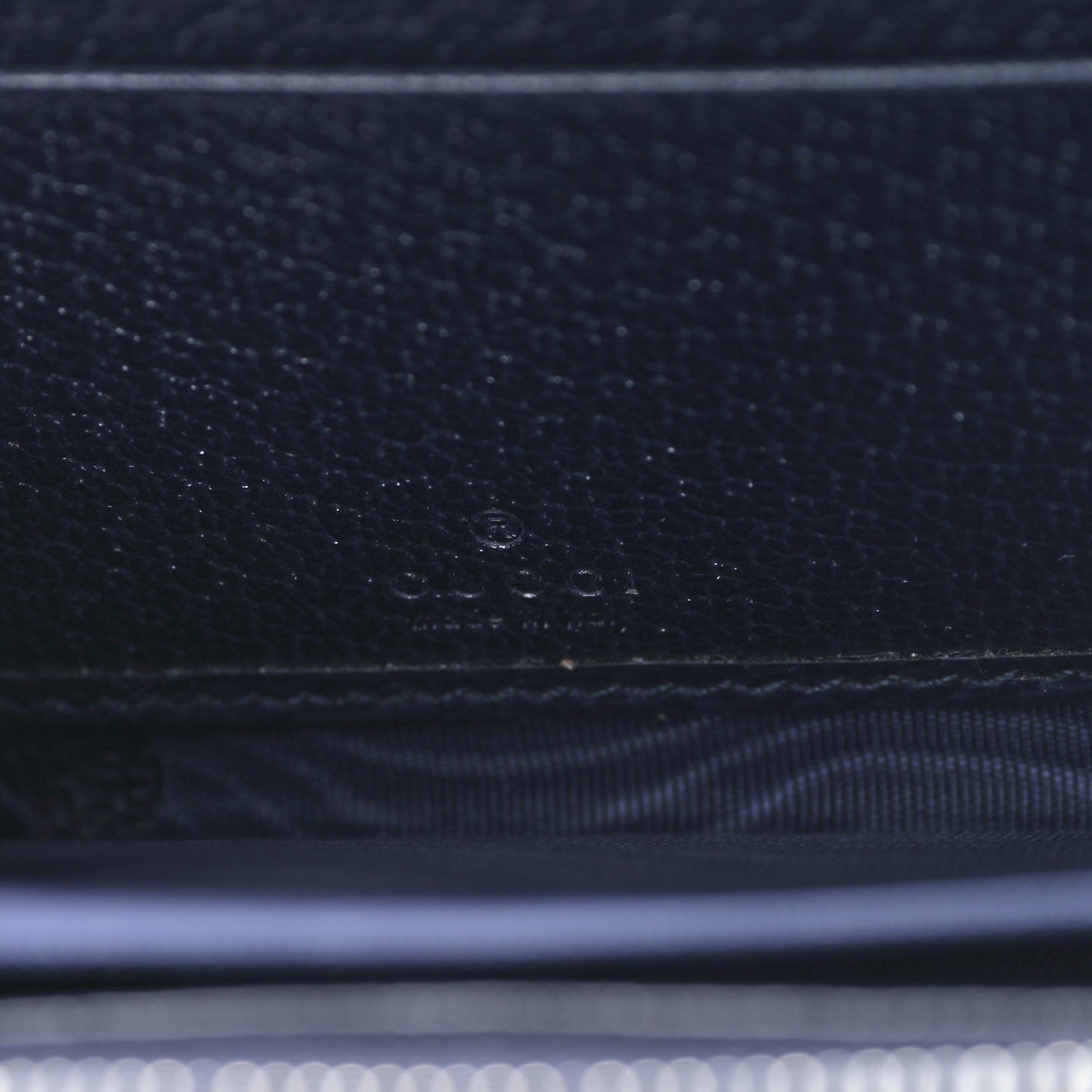 GG Supreme Monogram Textured Dollar Calfskin Ophidia Zip Around Wallet Blue Dark Blue