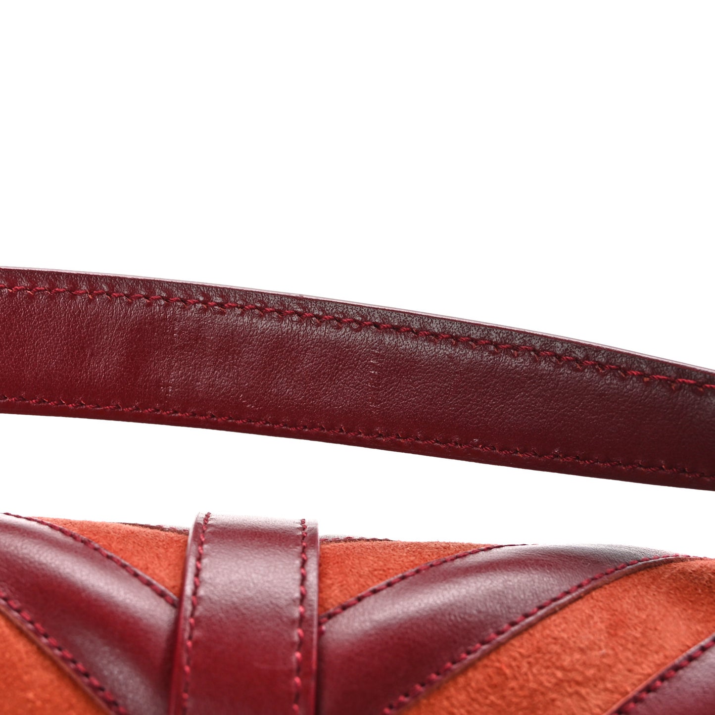 Calfskin Suede Matelasse Chevron Large Monogram College Bag Burgundy