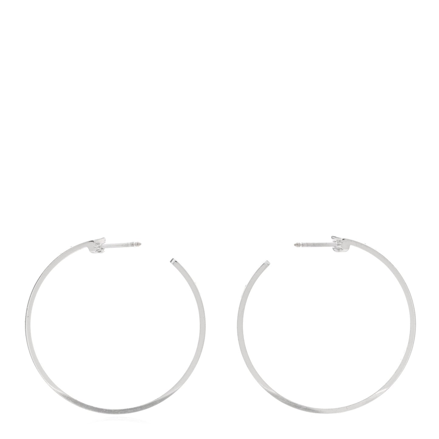 18K White Gold Large LOVE Hoop Earrings