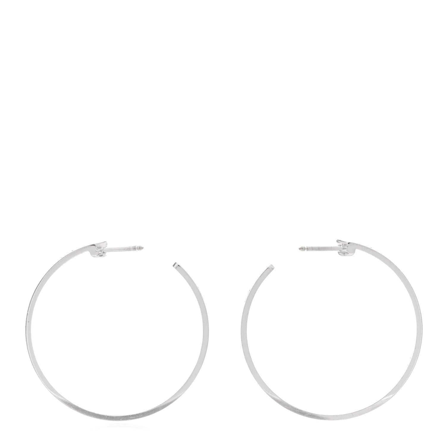 Cartier 18K White Gold Large LOVE Hoop Earrings 3 of 4