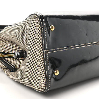 Fendi Patent Canvas Small Chameleon Tote Black 9 of 10