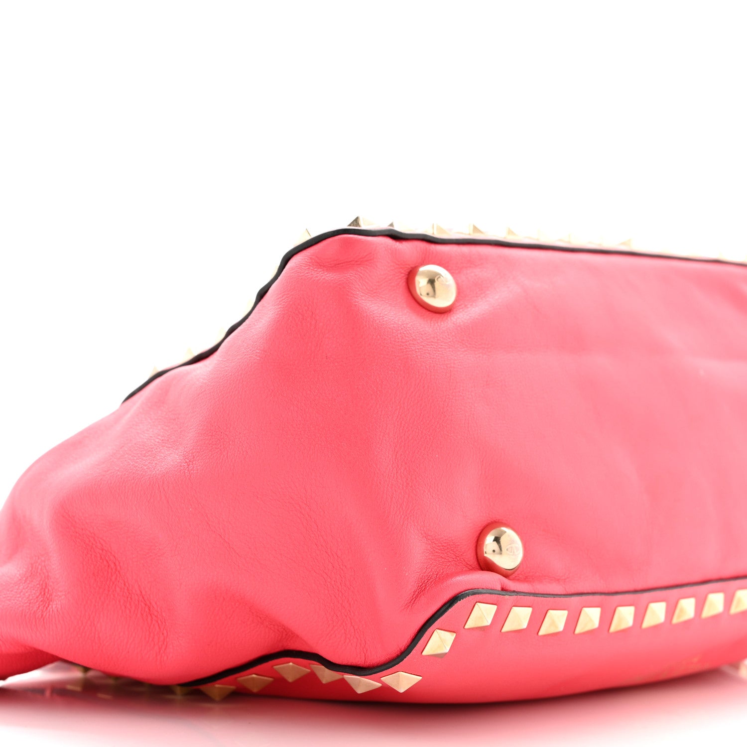 Valentino Garavani Vitello Small Rockstud Tote Deep Rose 8 of 10