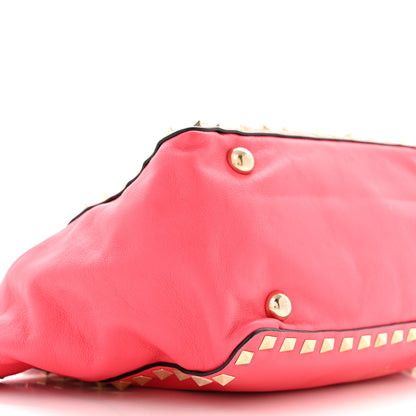 Valentino Garavani Vitello Small Rockstud Tote Deep Rose 8 of 10