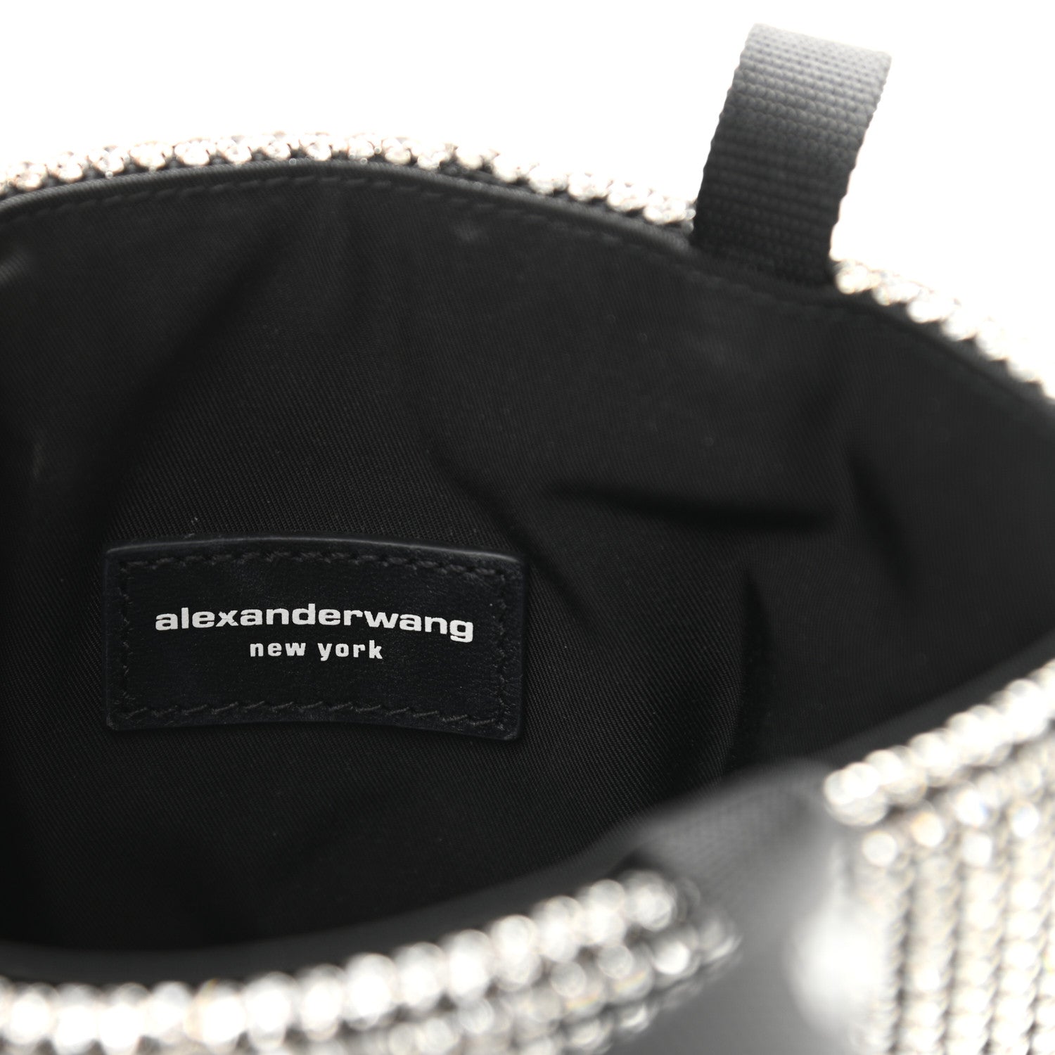 Alexander Wang Mesh Crystal Rhinestone Quilted Heiress Tote Black Silver 5 of 9