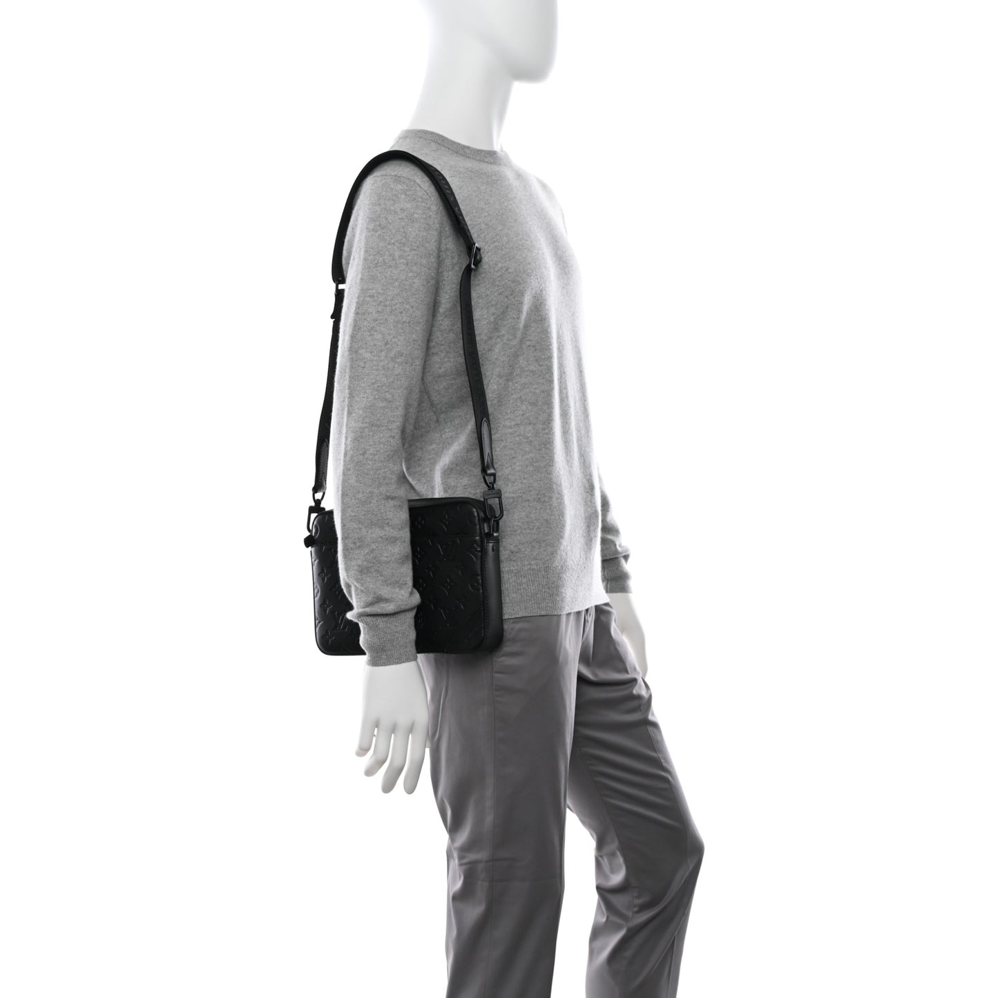 Calfskin Monogram Shadow Duo Messenger Black