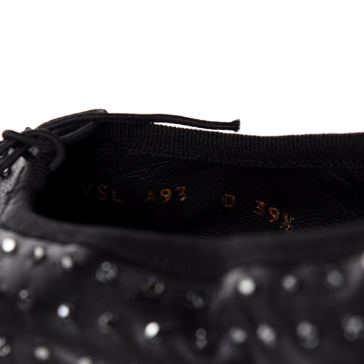 Valentino Garavani Nappa Crystal Studded Rockstud Cross Strap Ballerina Flats 39.5 Black 10 of 11