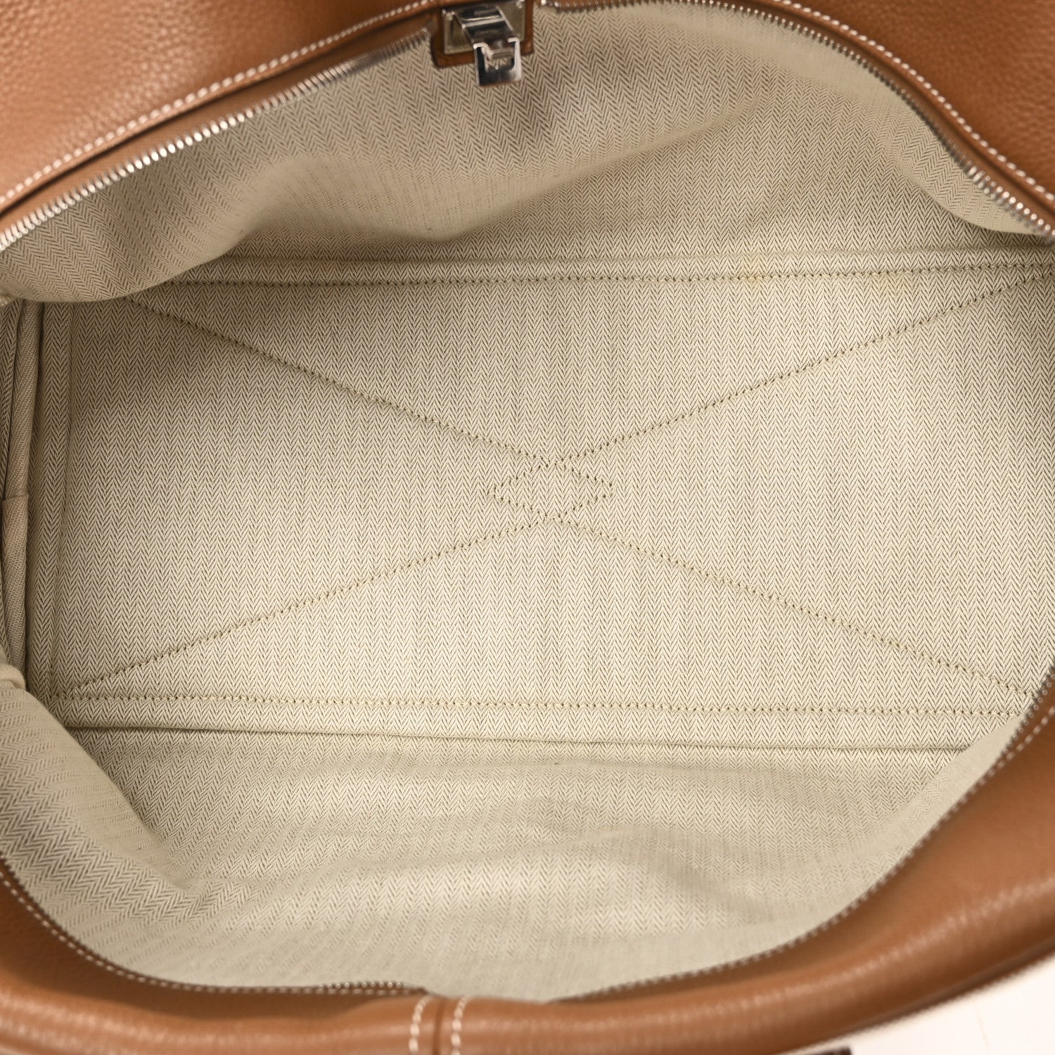 Hermes Toile Taurillon Clemence Victoria II 43 Gold 5 of 12
