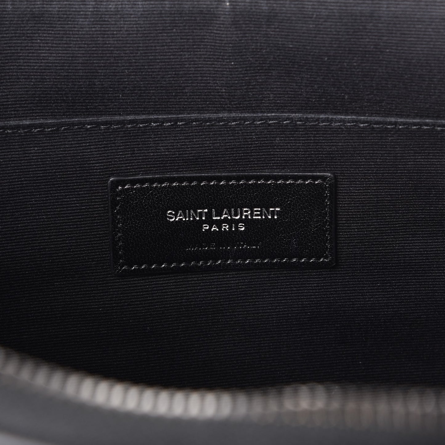 Lambskin Mixed Matelasse Classic Monogram Zipped Document Holder Black