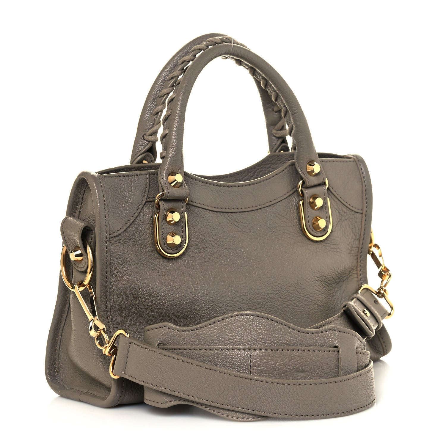 Balenciaga Chevre Gold Metallic Edge Hardware Mini City Gris Taupe 2 of 11