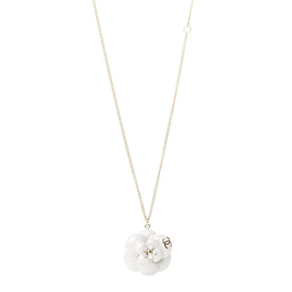 Chanel Enamel CC Camellia Pendant Necklace Gold 1 of 5